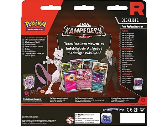 Pokemon Liga Kampfdeck Team Rockets Mewtu EX DE