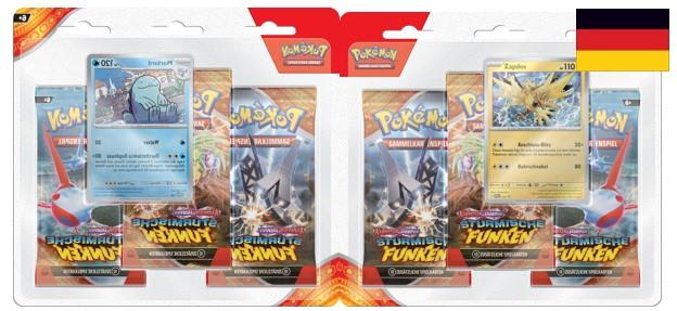 Pokémon Stürmische Funken 3 er Blister DE