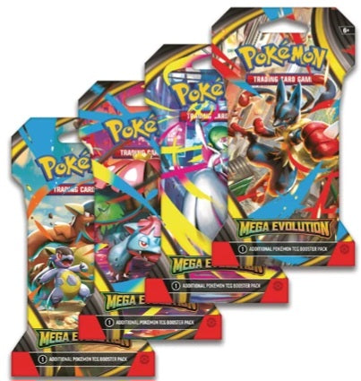 Pokèmon Mega Entwicklungen Sleeved Booster EN Zufälliges Auswahl